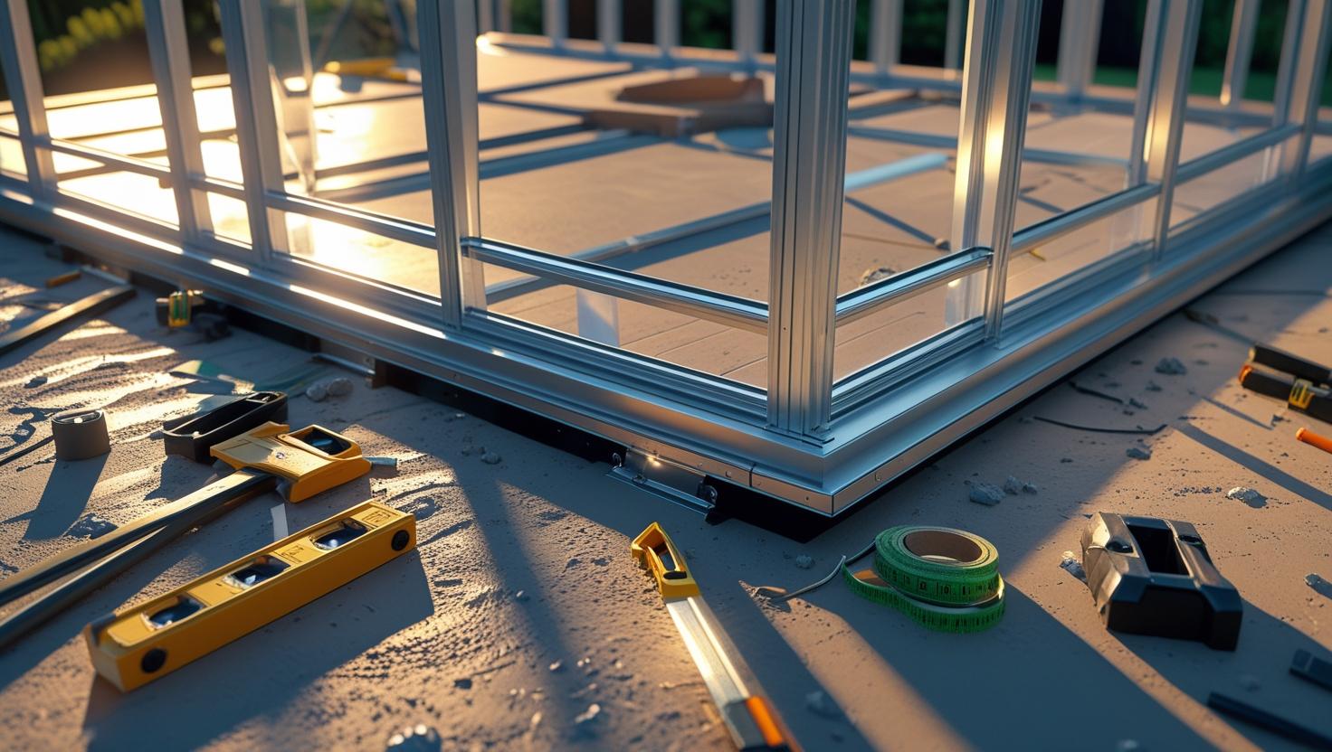 Lanai enclosure under construction