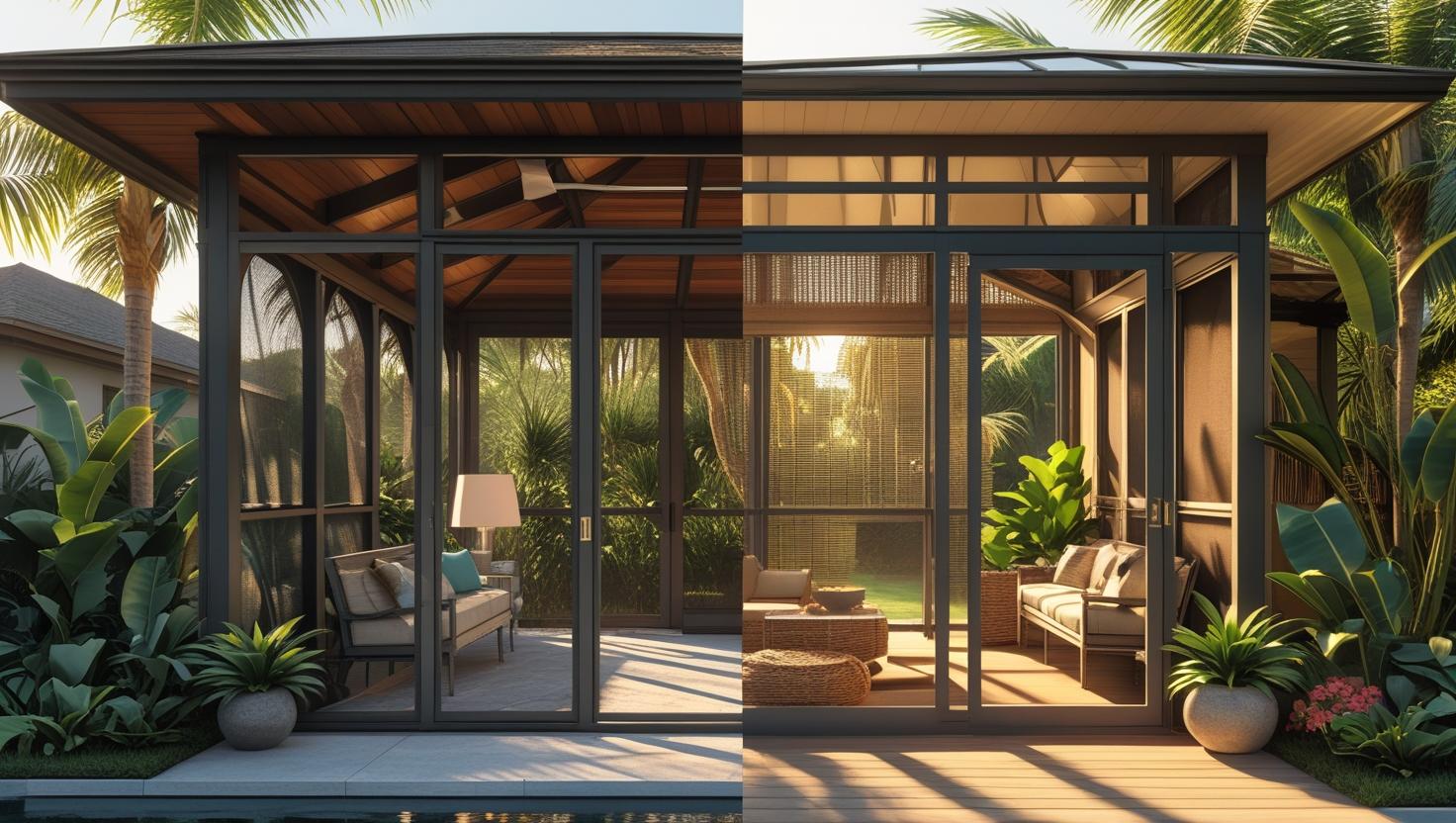 Comparison of lanai and screen room features