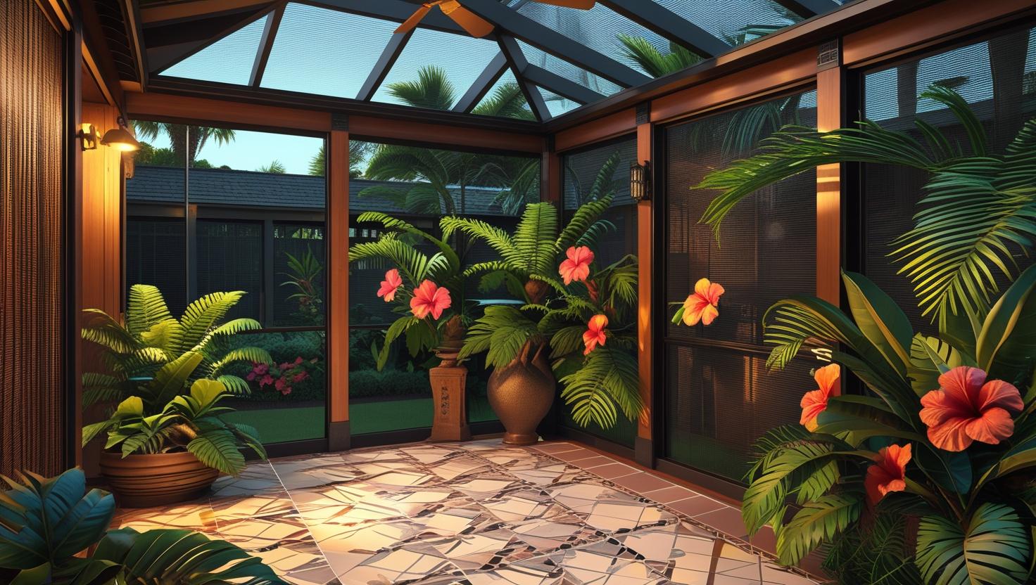 Completed lanai enclosure project in Florida